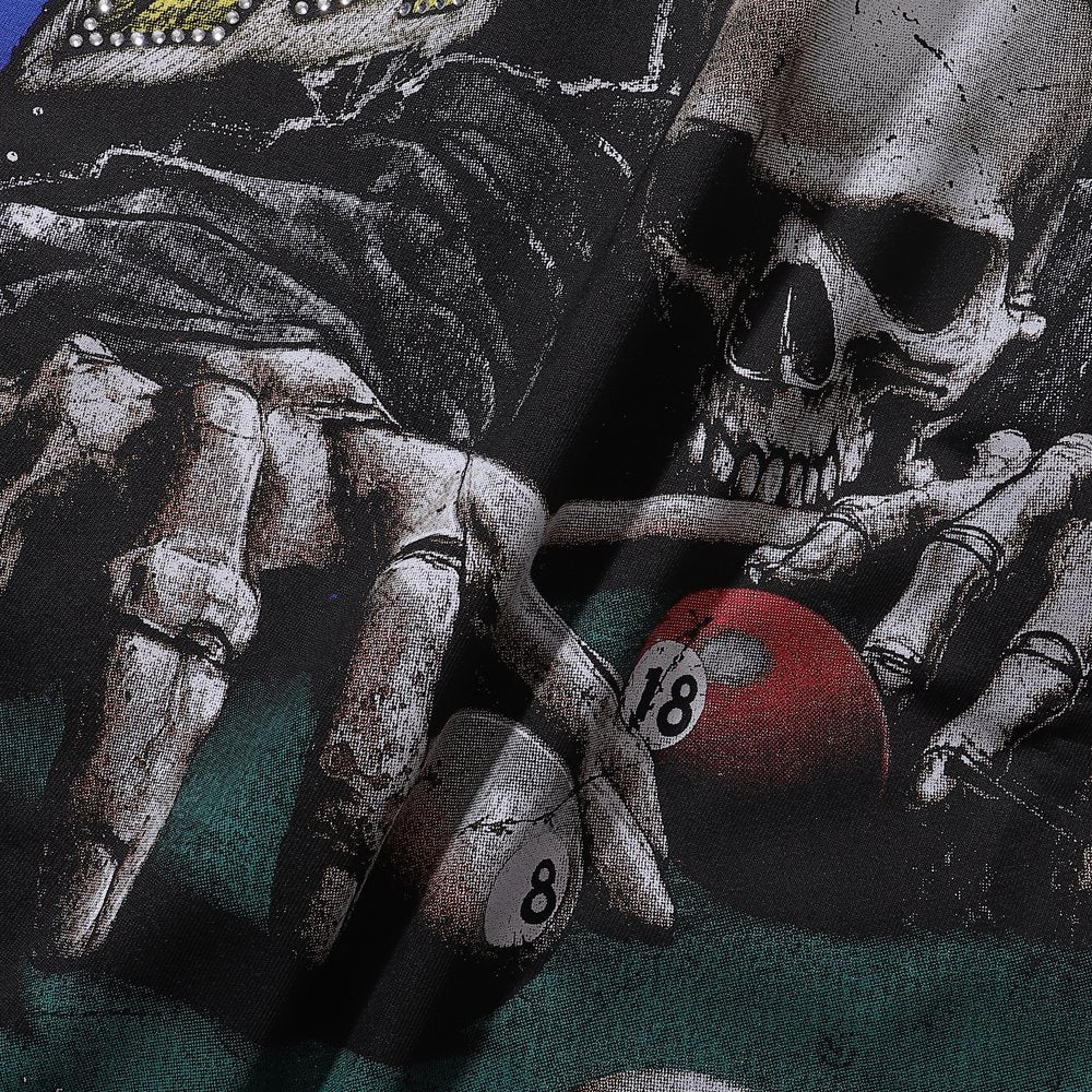 BKYS Revival Maniac Skull Billiards Graphic T-Shirt ¡ª detail