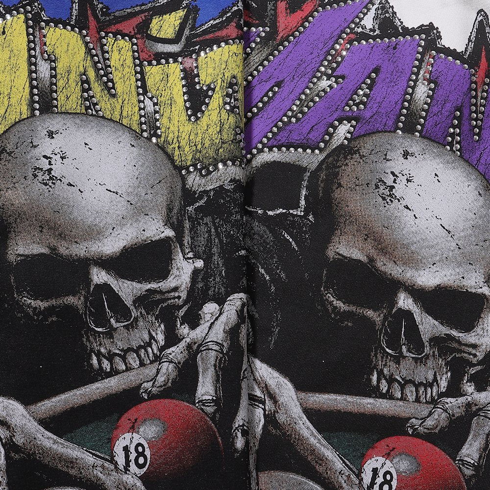 BKYS Revival Maniac Skull Billiards Graphic T-Shirt ¡ª detail