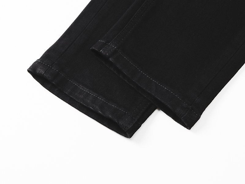 VALABASAS V005 Distressed Black Jeans ¡ª detail