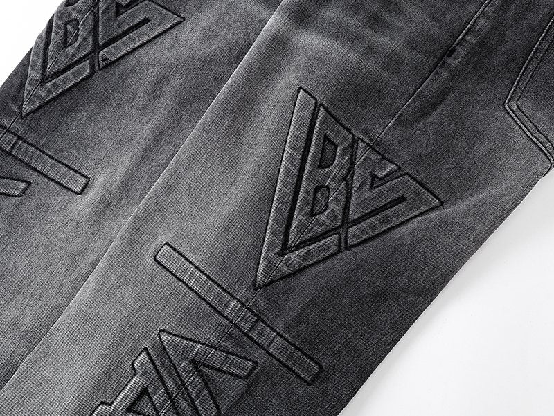VALABASAS Washed Black Logo Graphic Bootcut Jeans ¡ª detail