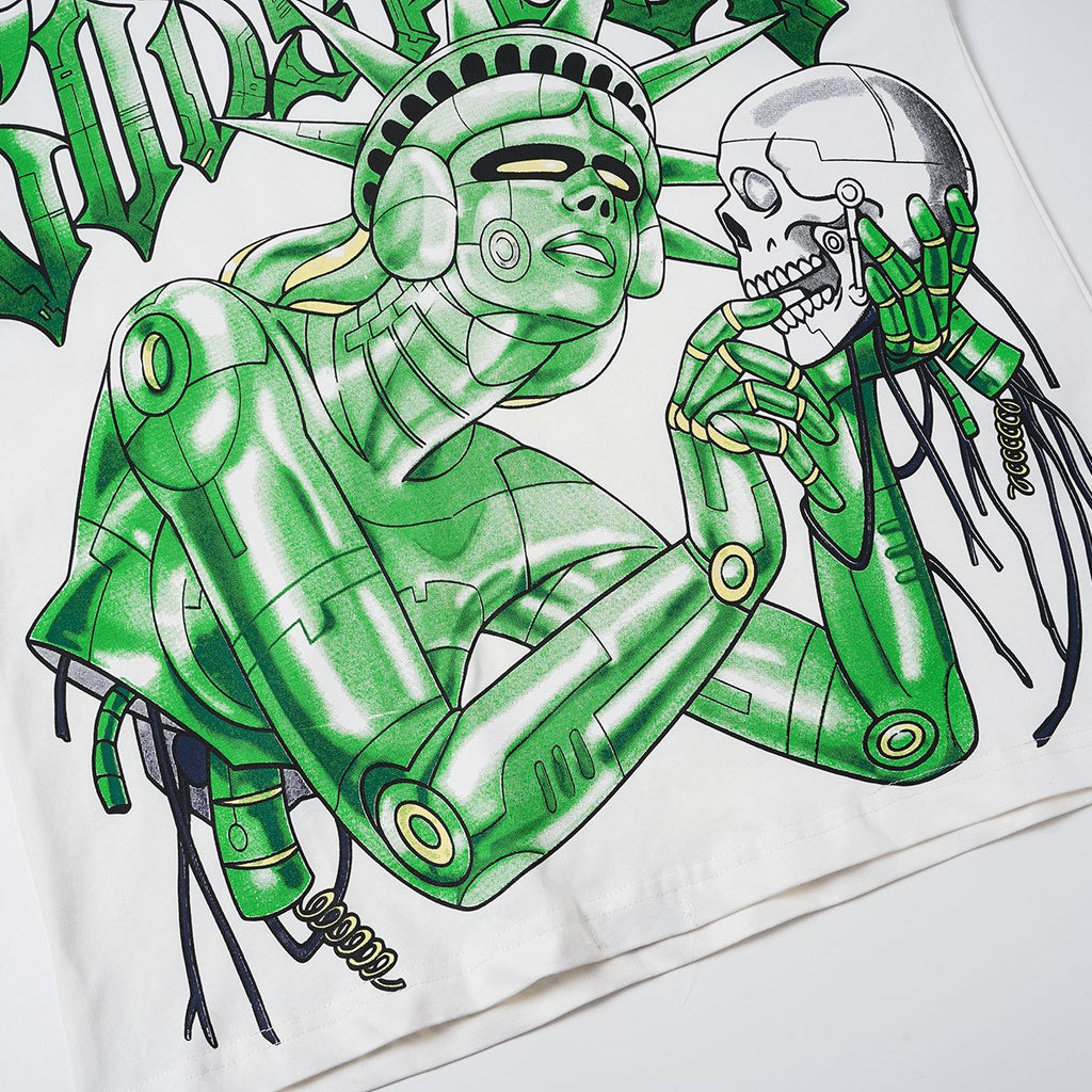 Godspeed Green Front Graphic White T-Shirt ¡ª detail