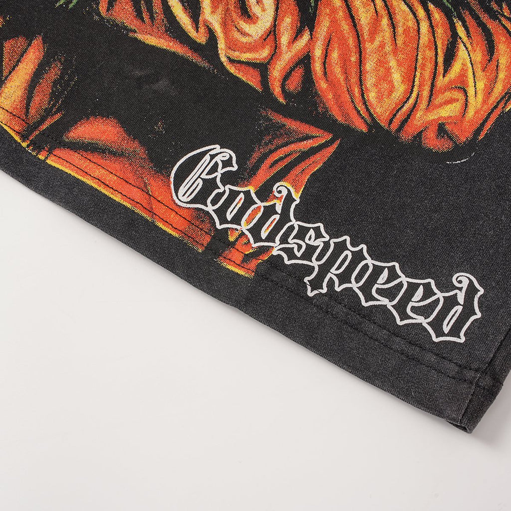 Godspeed Leaf Graphic Washed Black T-Shirt ¡ª detail