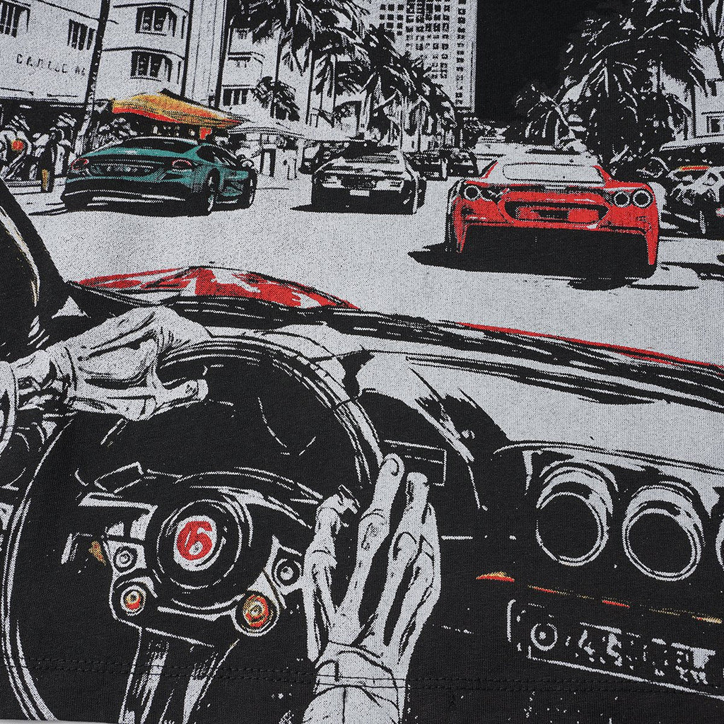 Godspeed Washed Car & Key Graphic Short-Sleeve T-Shirt ¡ª detail