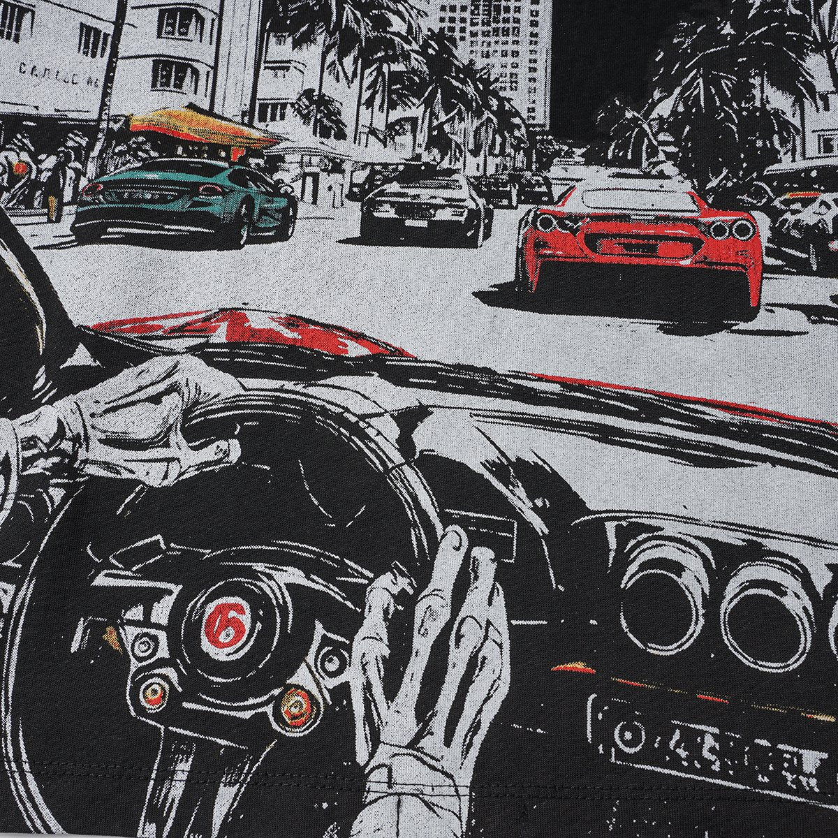 Godspeed Washed Car & Key Graphic Short-Sleeve T-Shirt ¡ª detail