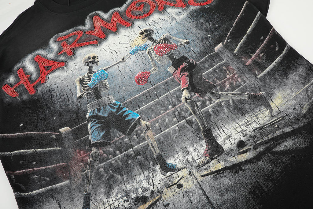 HARMONY Boxing Skeleton Graphic T-Shirt ¡ª detail