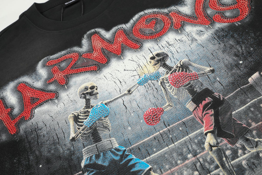 HARMONY Boxing Skeleton Graphic T-Shirt ¡ª detail