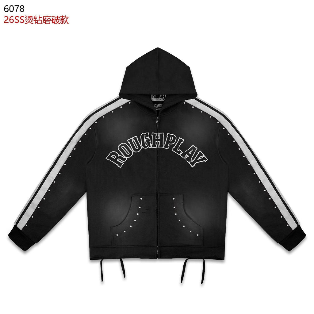 Rough Play Studded Stripe Full-Zip Hoodie ¡ª hero