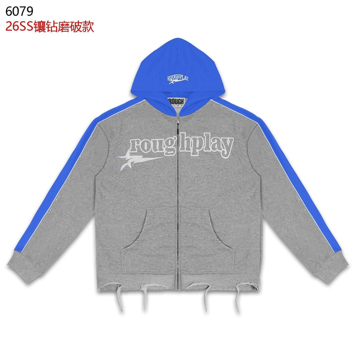 Rough Play Lightning Colorblock Zip Hoodie ¡ª front