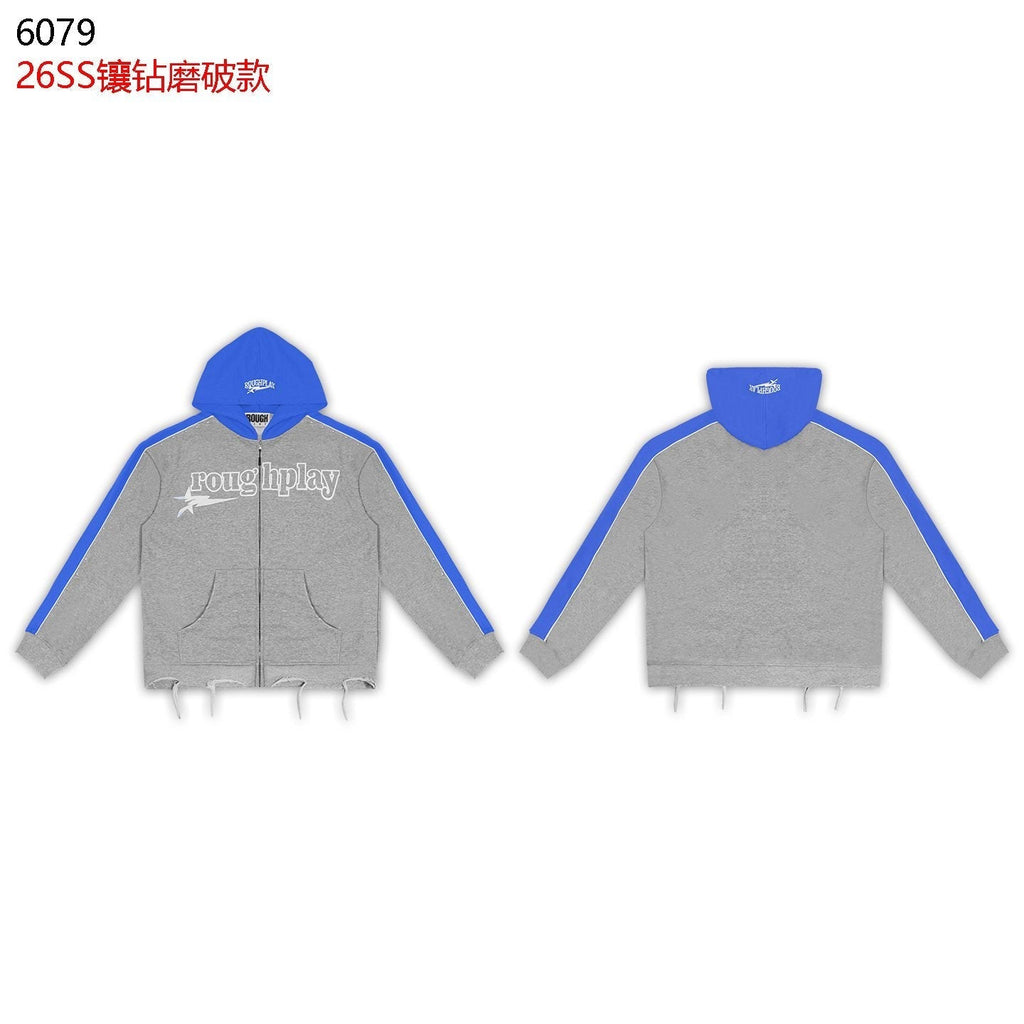 Rough Play Lightning Colorblock Zip Hoodie ¡ª front