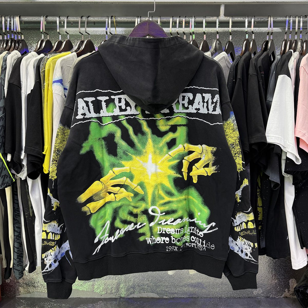 VALE USA Gravedigger Skull Graphic Zip Hoodie ¡ª context