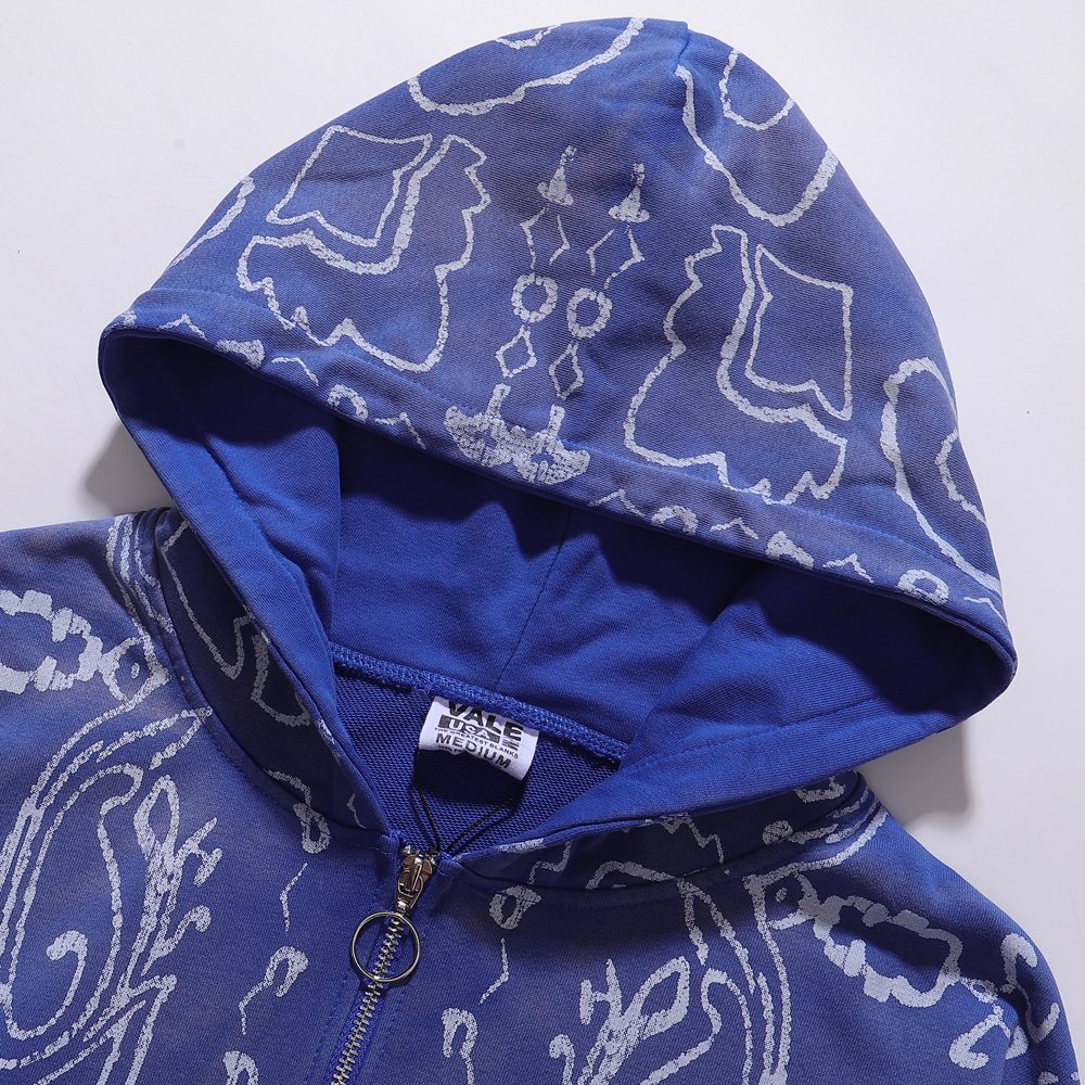 VALE USA Paisley Print Zip Hoodie ¡ª detail