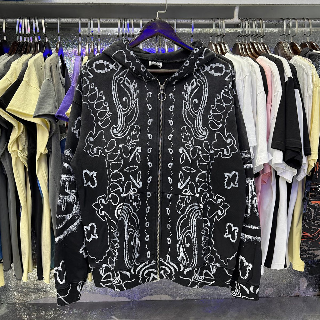 VALE USA Paisley Print Zip Hoodie ¡ª context