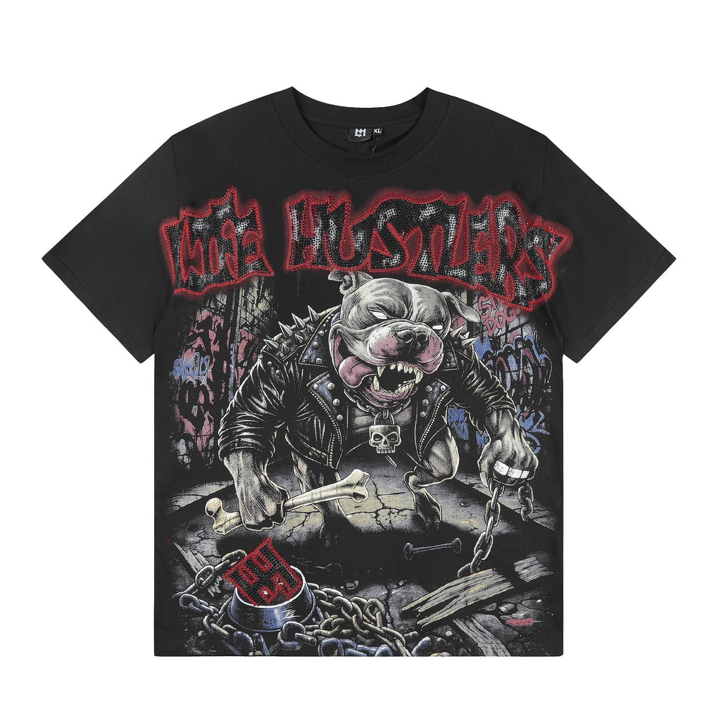 Life Hustlere Black Red/Gray Graphic Short-Sleeve T-Shirt ¡ª front