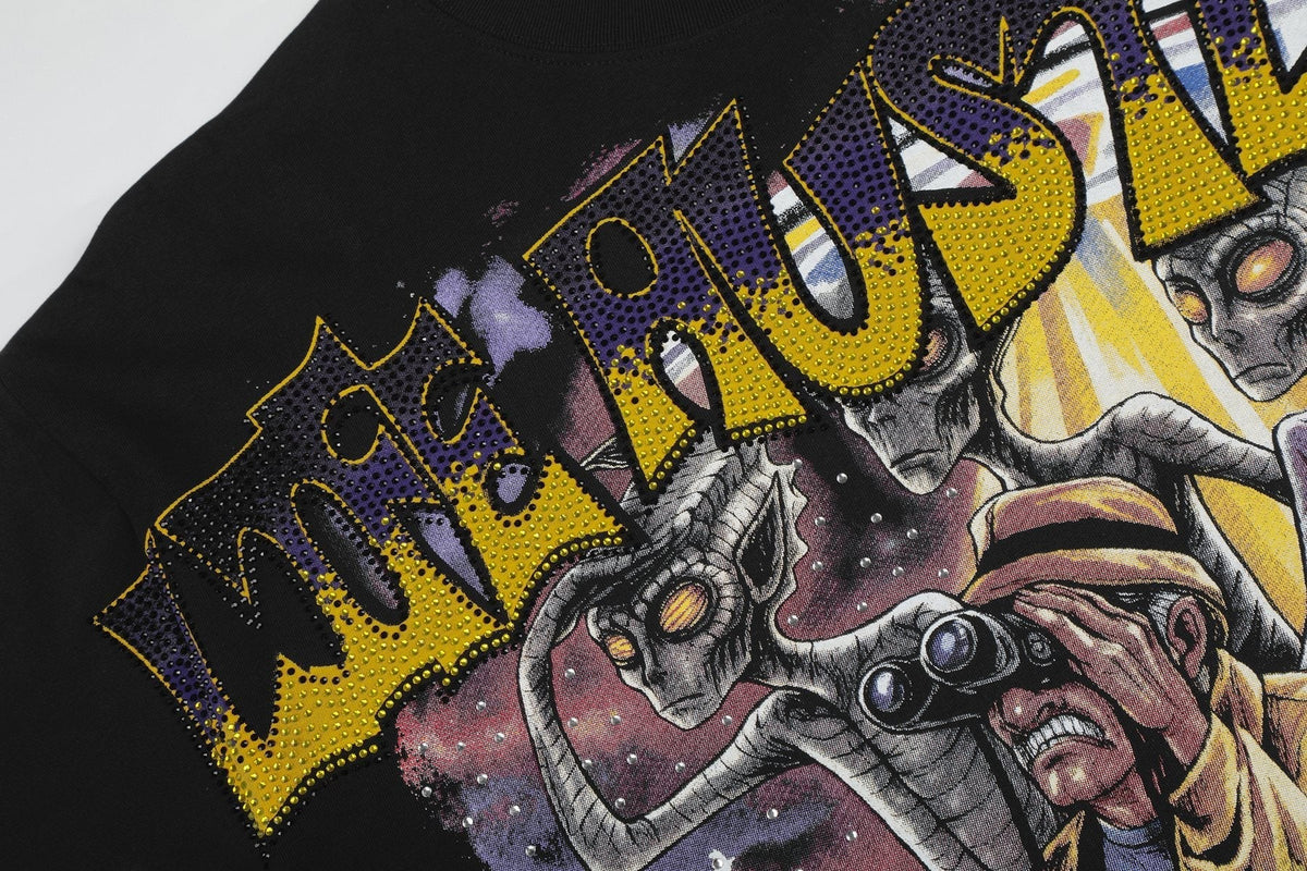 Life Hustlere Black No Days Off Graphic Short-Sleeve T-Shirt ¡ª detail