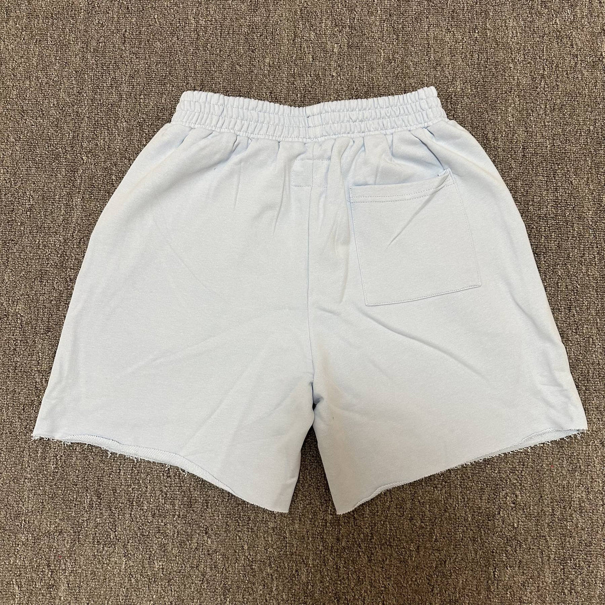 Sp5der Light Blue Rhinestone Logo Sweat Shorts ¡ª back