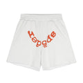 Sp5der Raised Graphic Raw Hem Shorts ¡ª hero