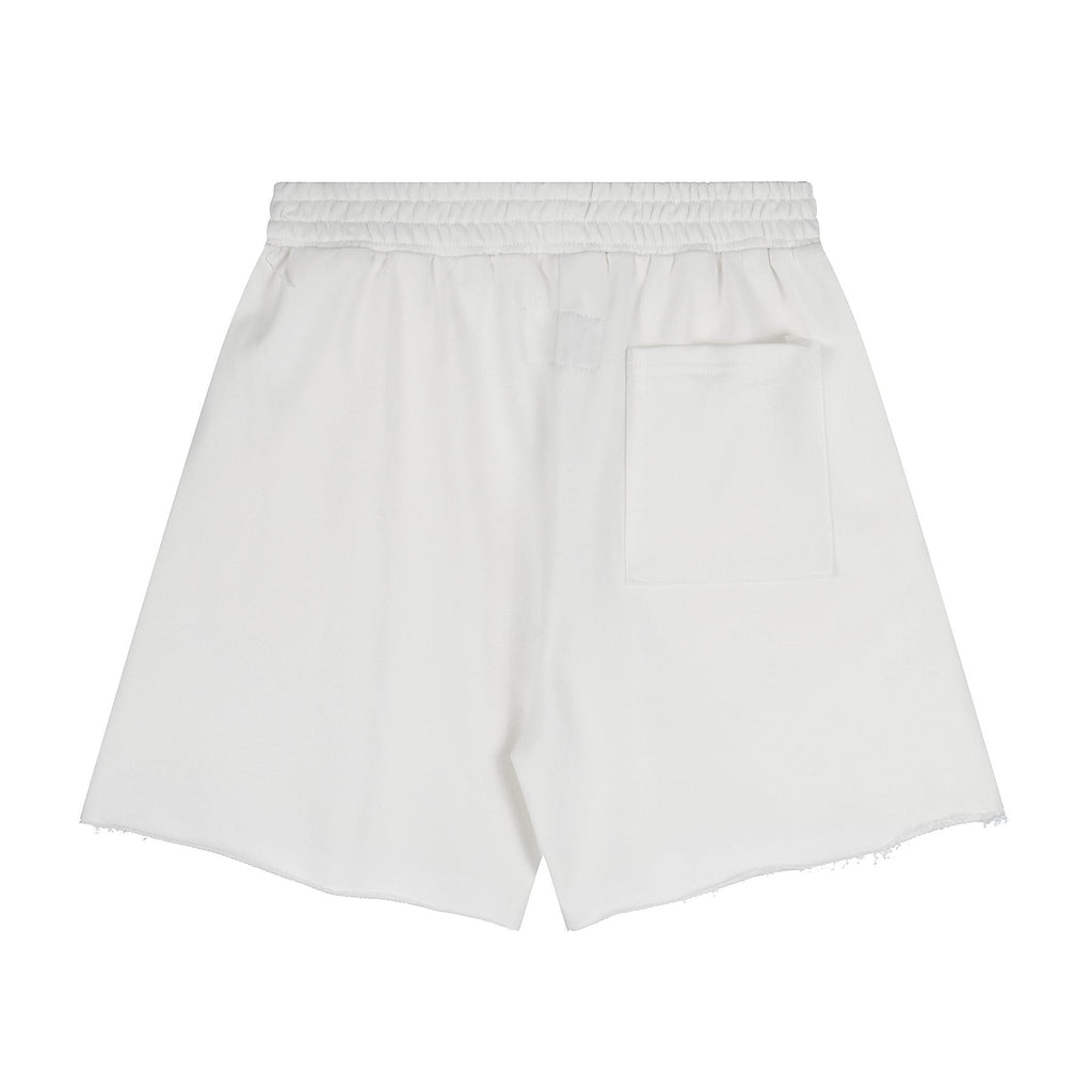 Sp5der Raised Graphic Raw Hem Shorts ¡ª back