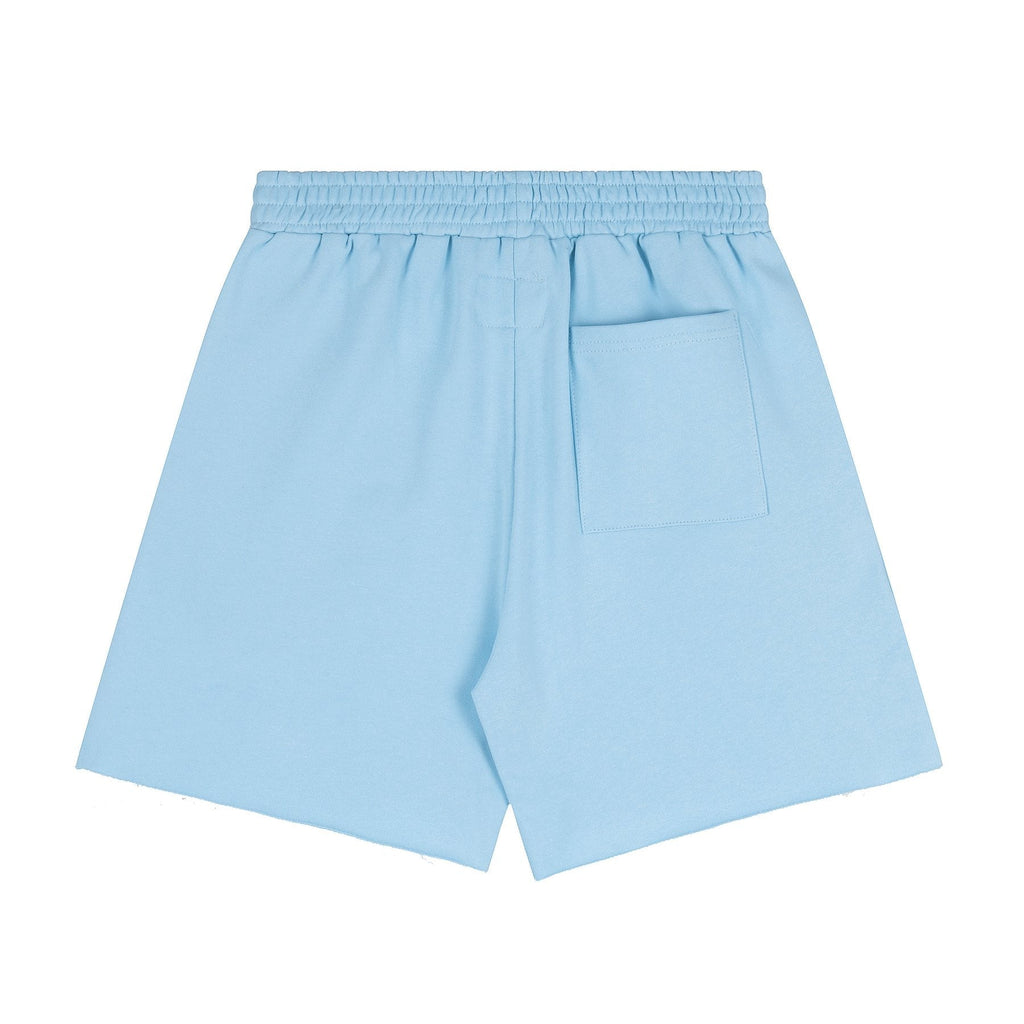 Sp5der Raised Graphic Raw Hem Shorts ¡ª back