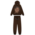 Sp5der Brown Spiderweb Hoodie & Sweatpants Matching Set ¡ª hero