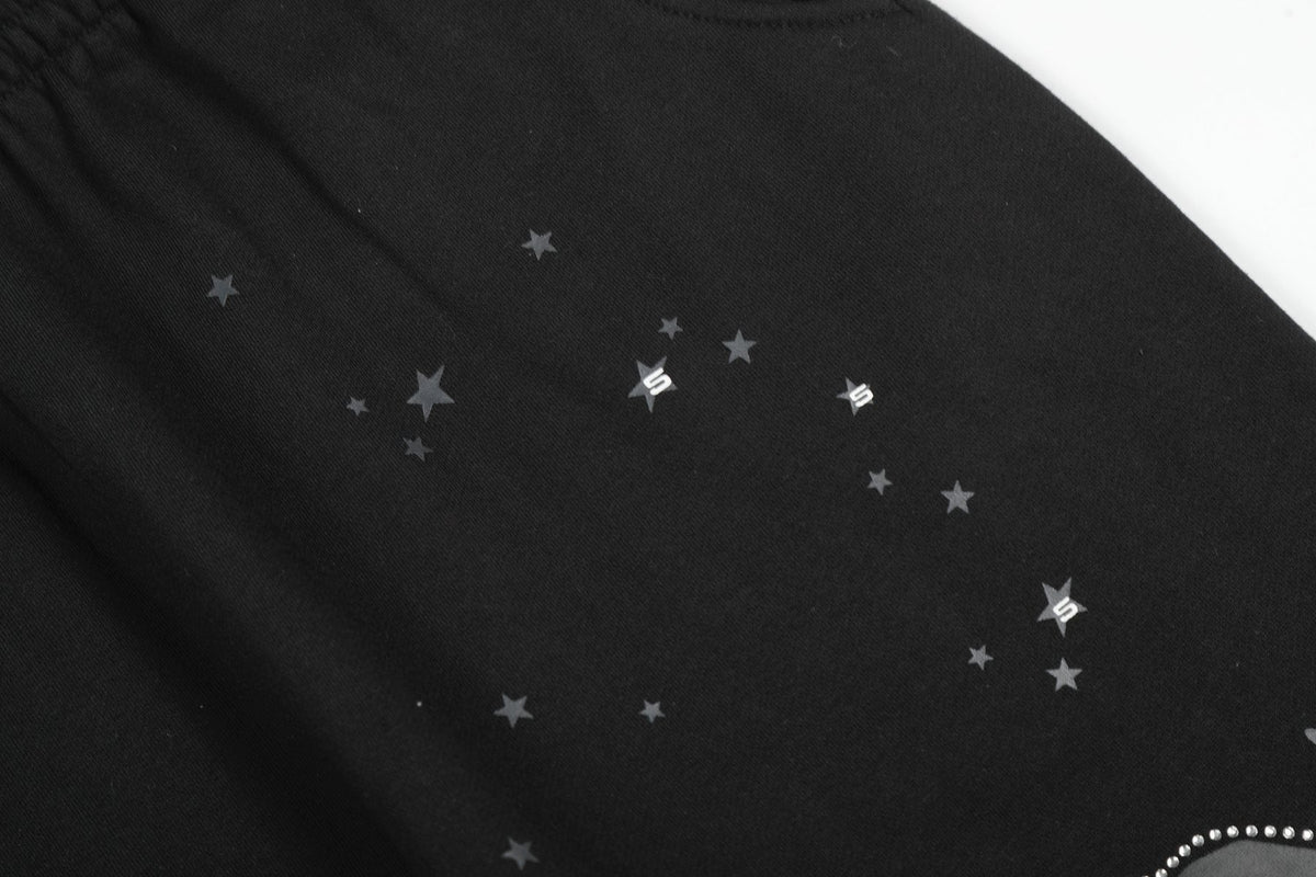 Sp5der Web Star Graphic Hoodie & Sweatpants Set ¡ª detail