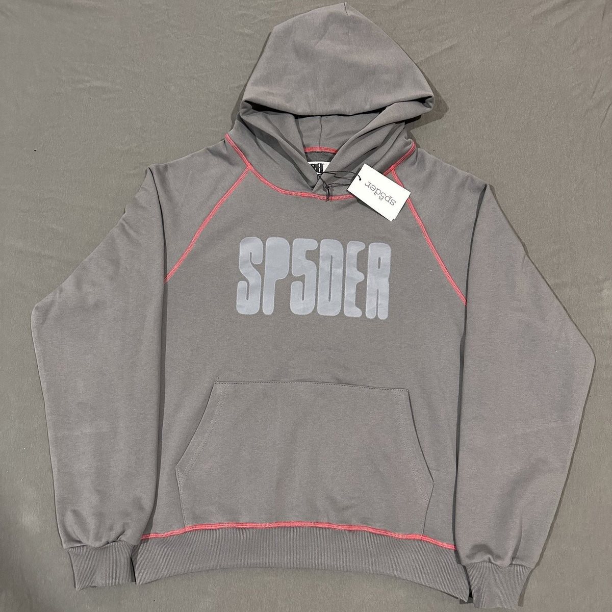 Sp5der Charcoal Gray Hoodie & Sweatpants Matching Set ¡ª hang_tag
