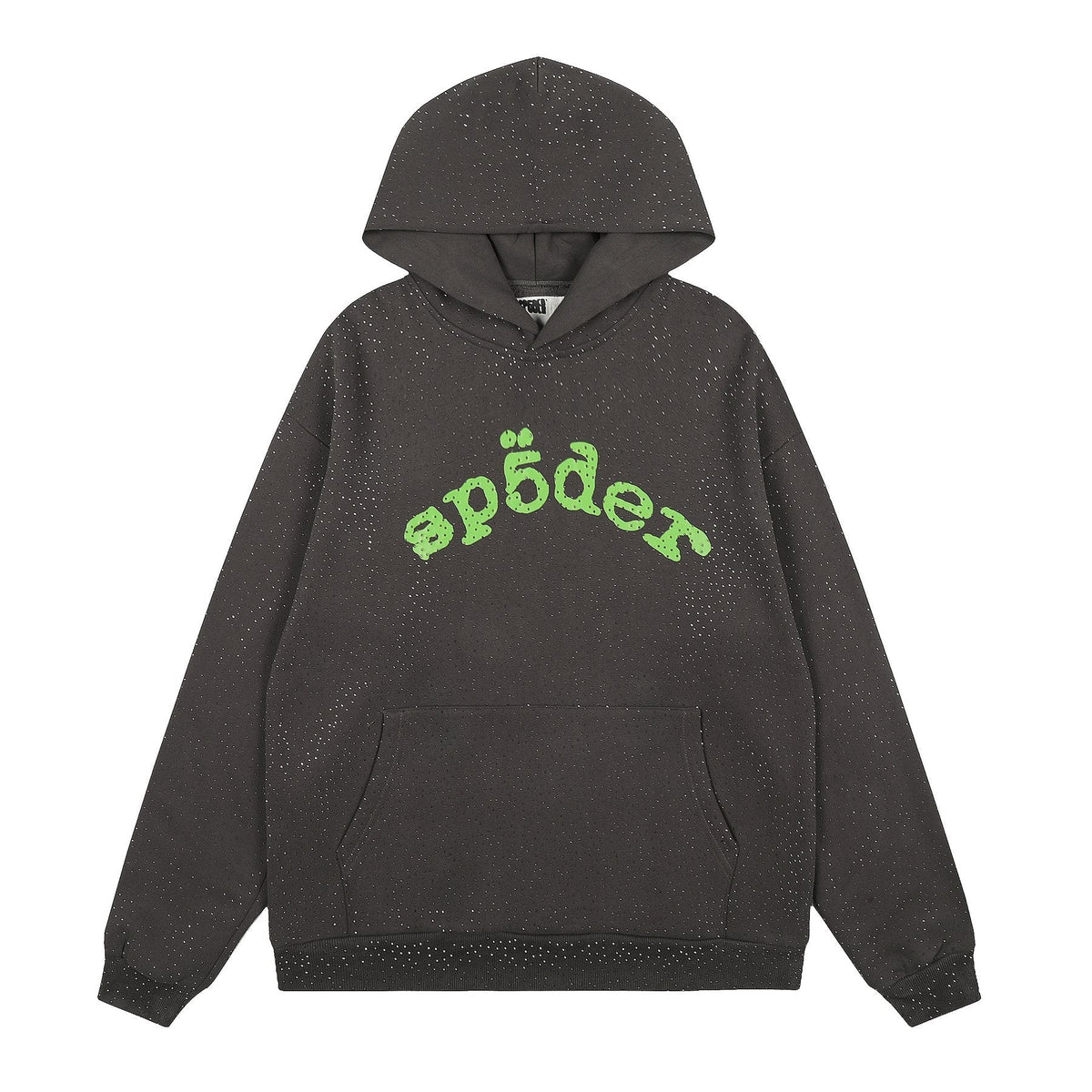 Sp5der Rhinestone Hoodie & Pants Matching Set ¡ª front