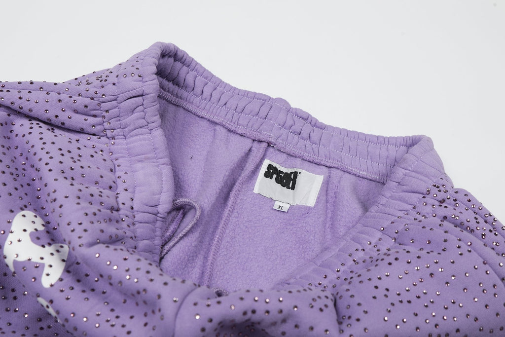 Sp5der Rhinestone Hoodie & Pants Matching Set ¡ª neck_label