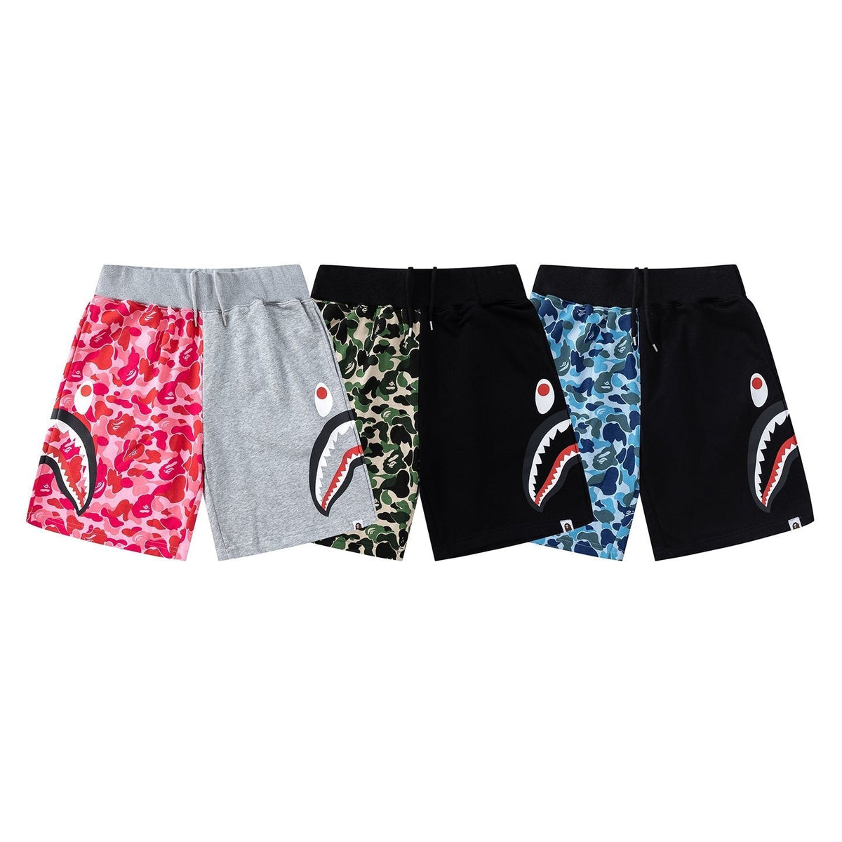 BAPE Shark Eye Graphic Sweat Shorts ¡ª comparison