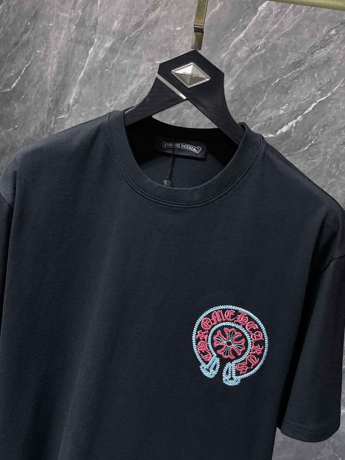 Chrome Hearts Horseshoe Sanskrit Cross Embroidered T-Shirt ¡ª detail