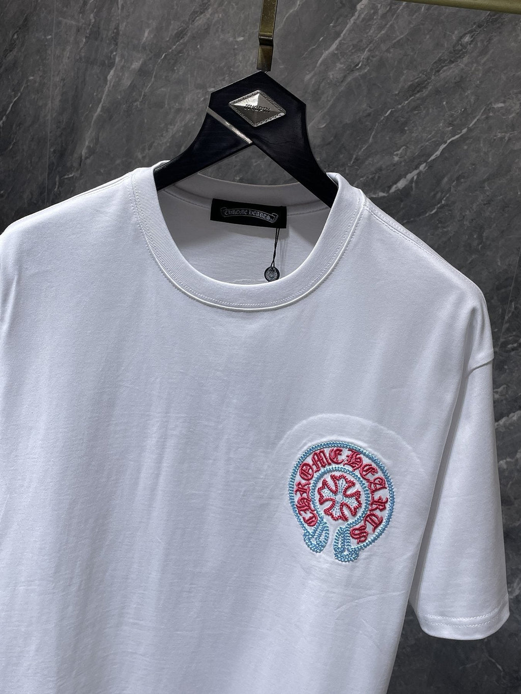 Chrome Hearts Horseshoe Sanskrit Cross Embroidered T-Shirt ¡ª detail