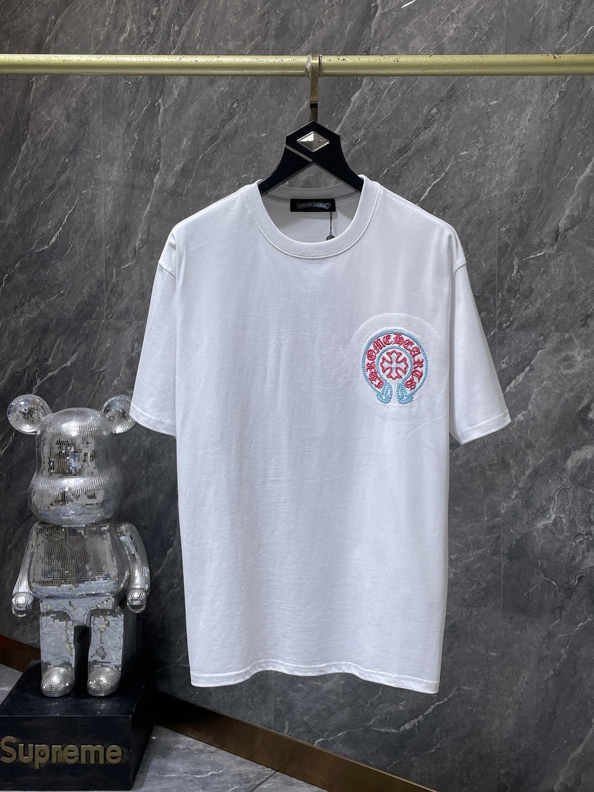 Chrome Hearts Horseshoe Sanskrit Cross Embroidered T-Shirt ¡ª front
