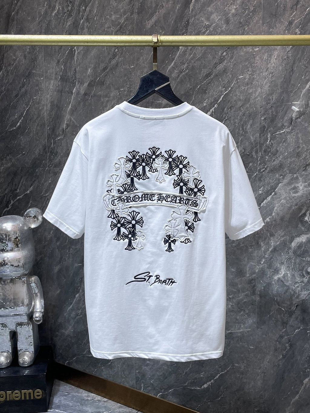 Chrome Hearts Floral Cross Embroidered Graphic T-Shirt ¡ª back