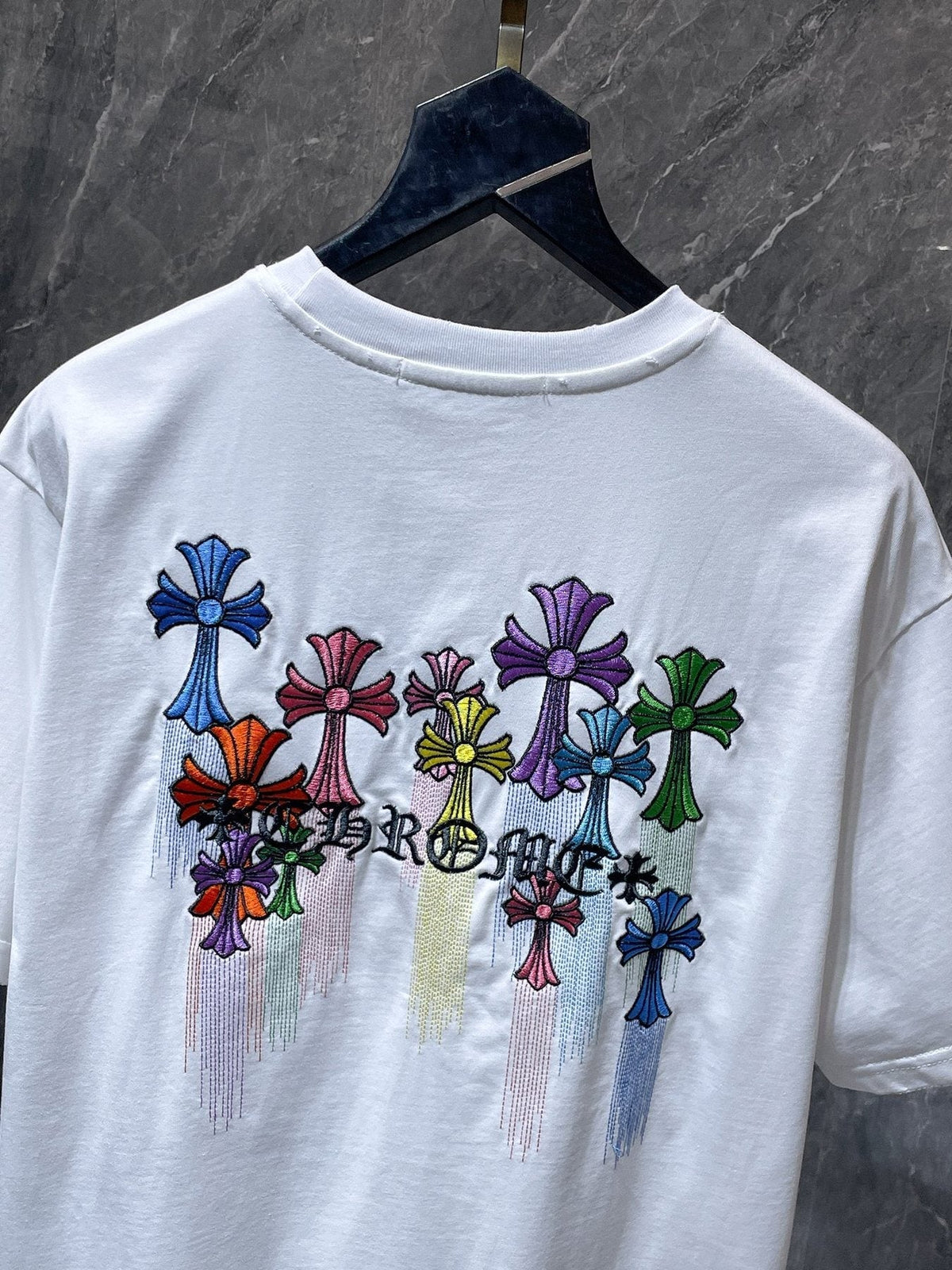 Chrome Hearts Floral Cross Embroidered T-Shirt ¡ª detail