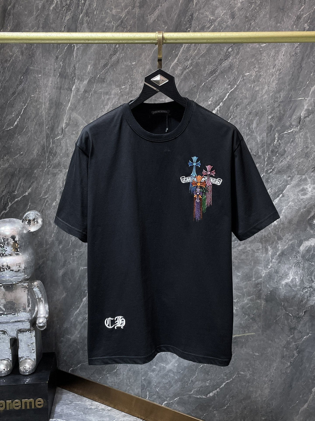 Chrome Hearts Floral Cross Embroidered T-Shirt ¡ª hero