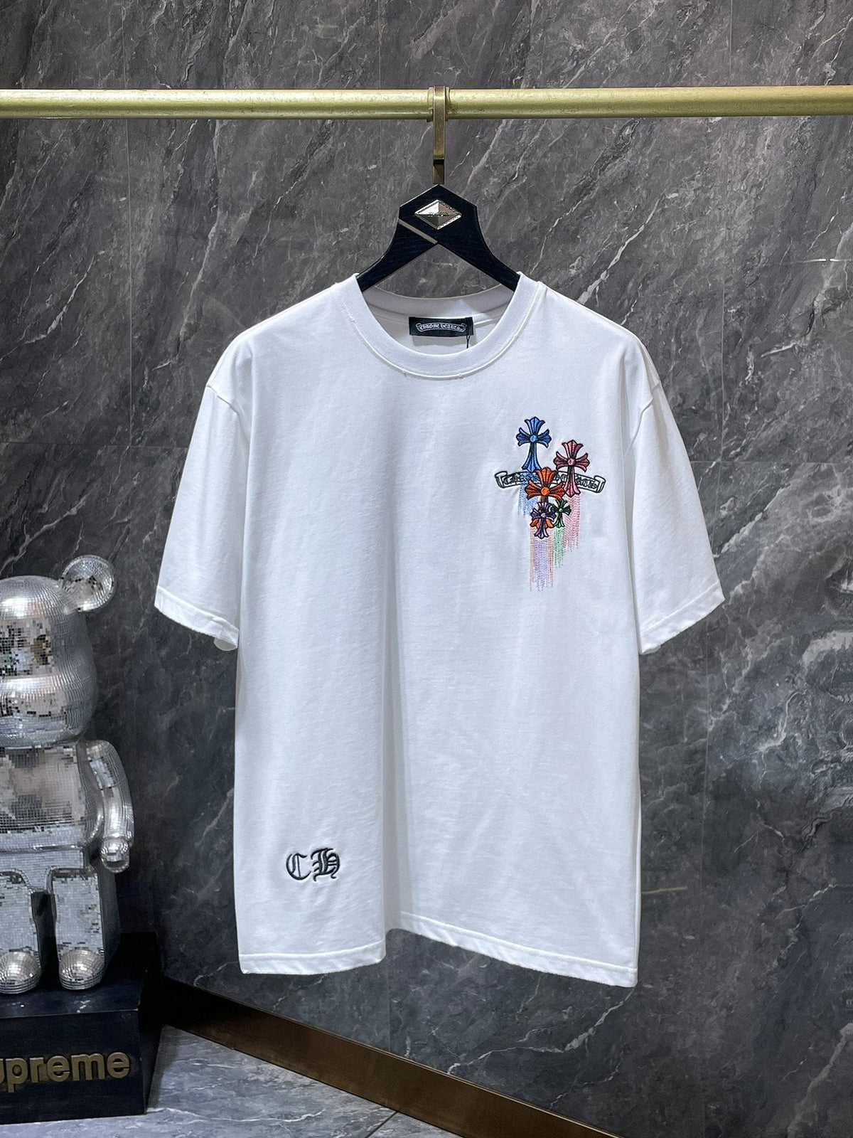 Chrome Hearts Floral Cross Embroidered T-Shirt ¡ª front