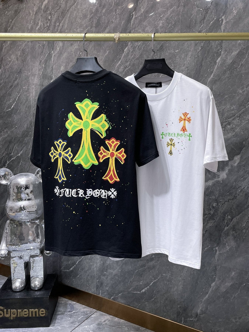 Chrome Hearts Cross Graffiti Graphic T-Shirt ¡ª comparison