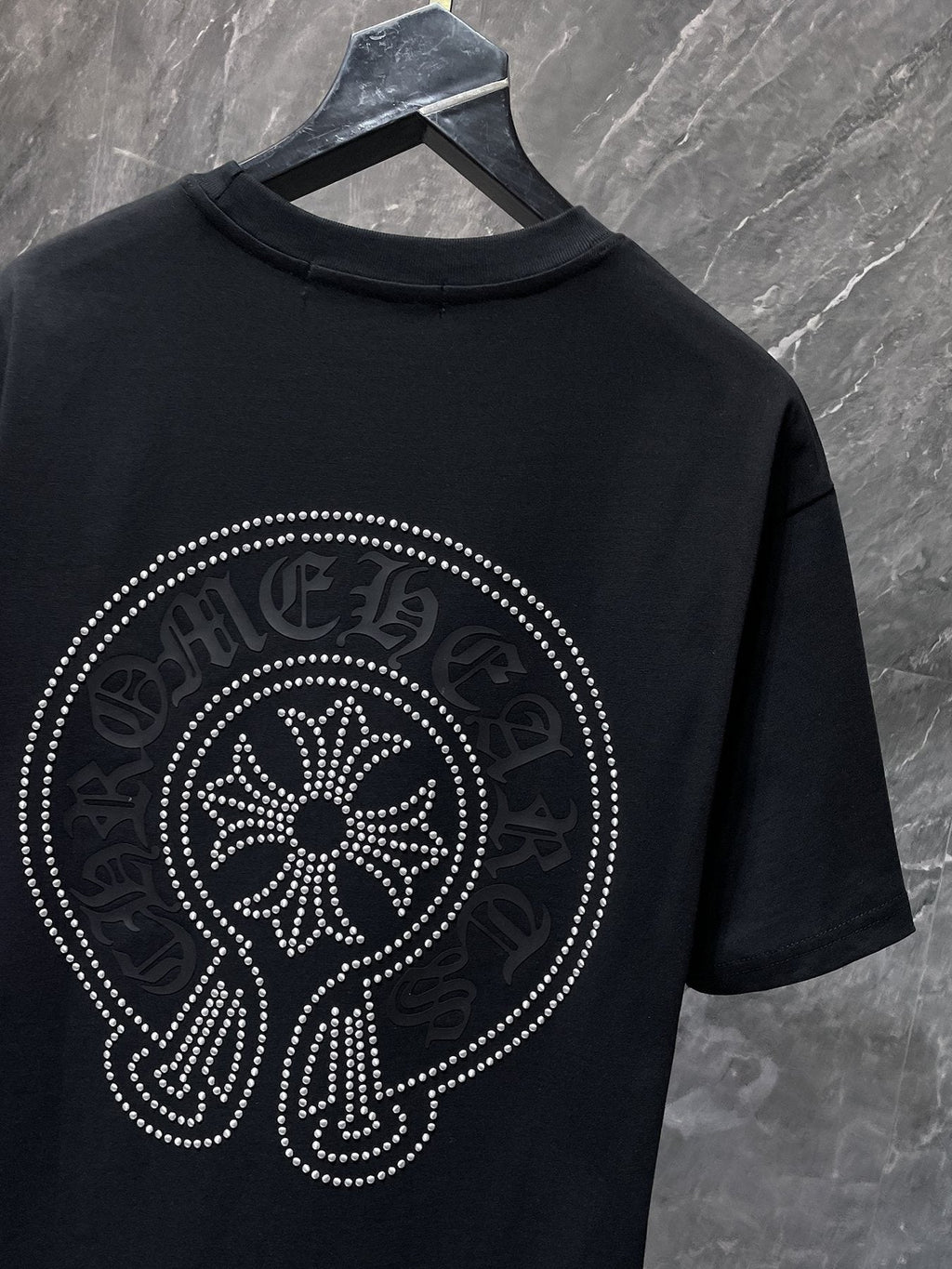 Chrome Hearts Rhinestone Cross Horseshoe Graphic T-Shirt ¡ª detail