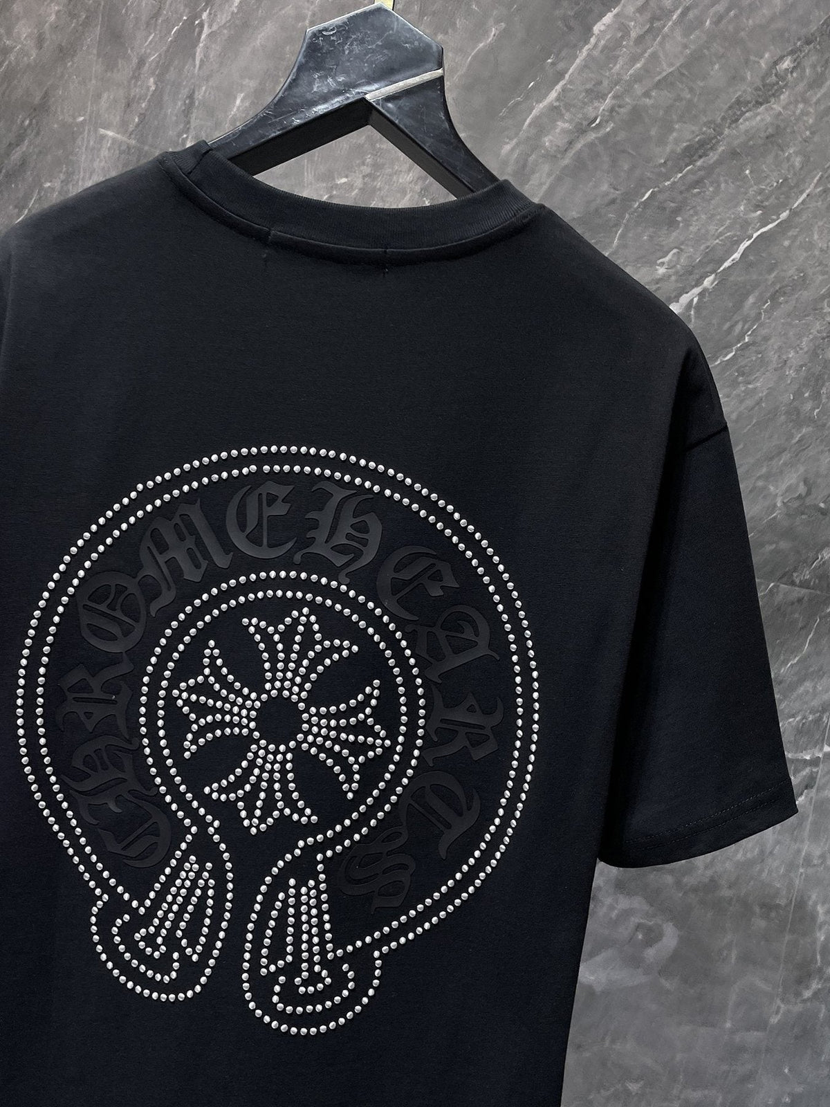 Chrome Hearts Rhinestone Cross Horseshoe Graphic T-Shirt ¡ª detail