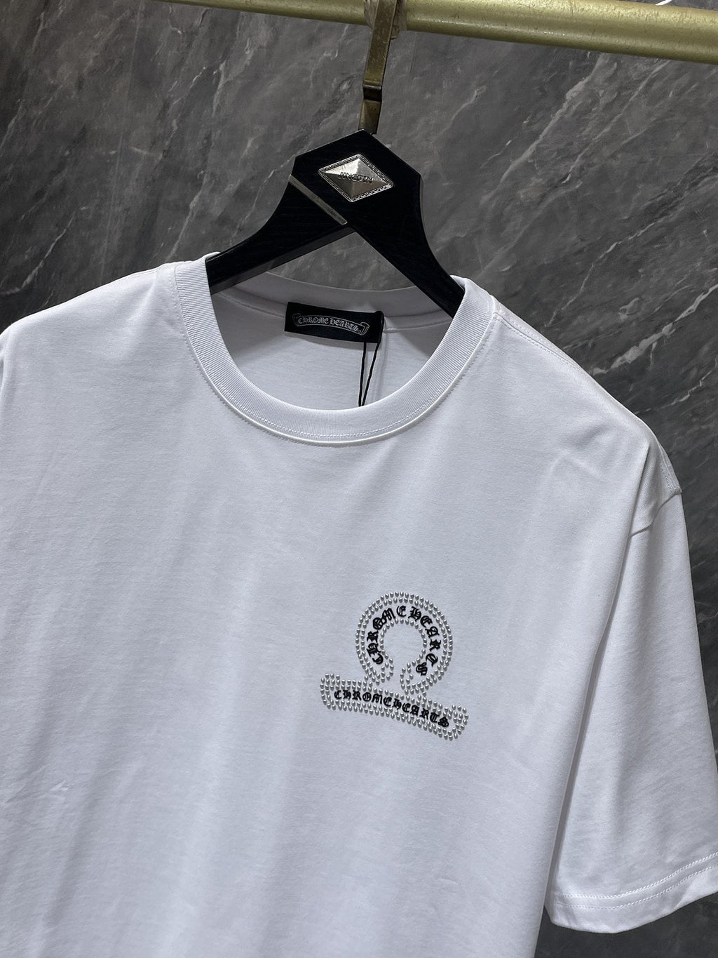 Chrome Hearts Rhinestone Cross Horseshoe Graphic T-Shirt ¡ª detail
