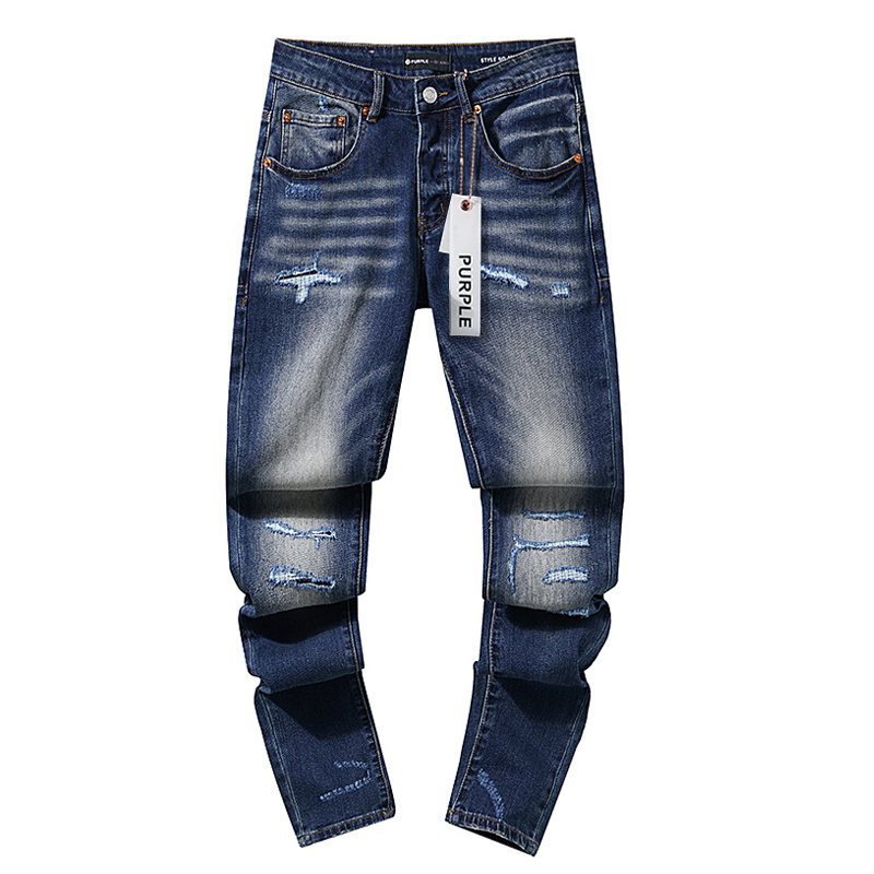 Purple Brand Distressed Panel Washed Jeans ¡ª front