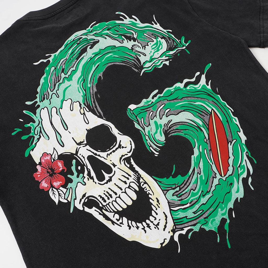 Godspeed Tropical Skull Wave Graphic T-Shirt ¡ª detail