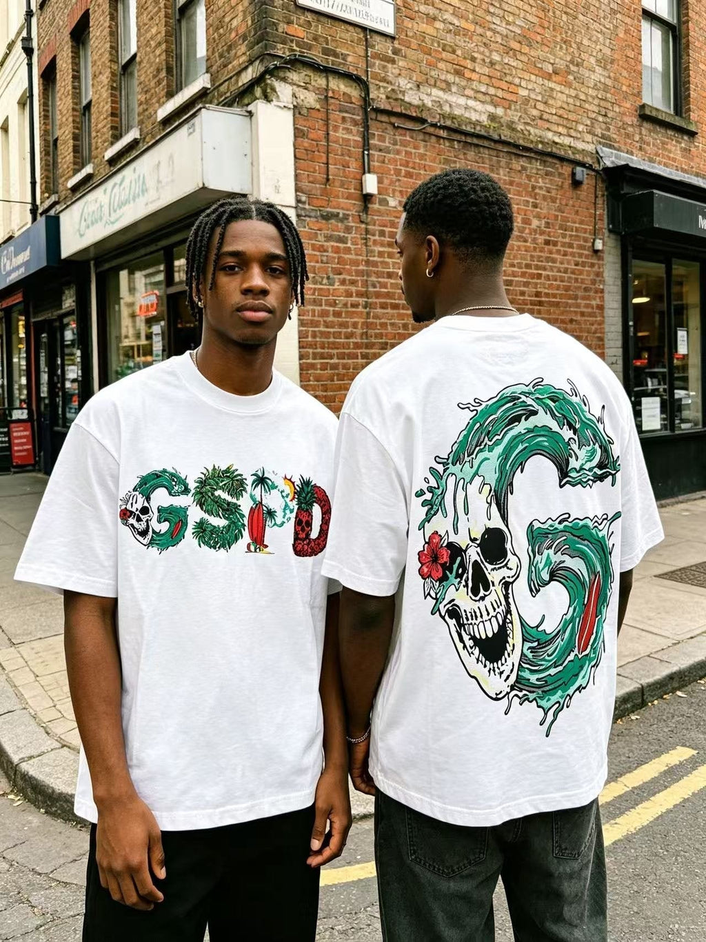Godspeed Tropical Skull Wave Graphic T-Shirt ¡ª context