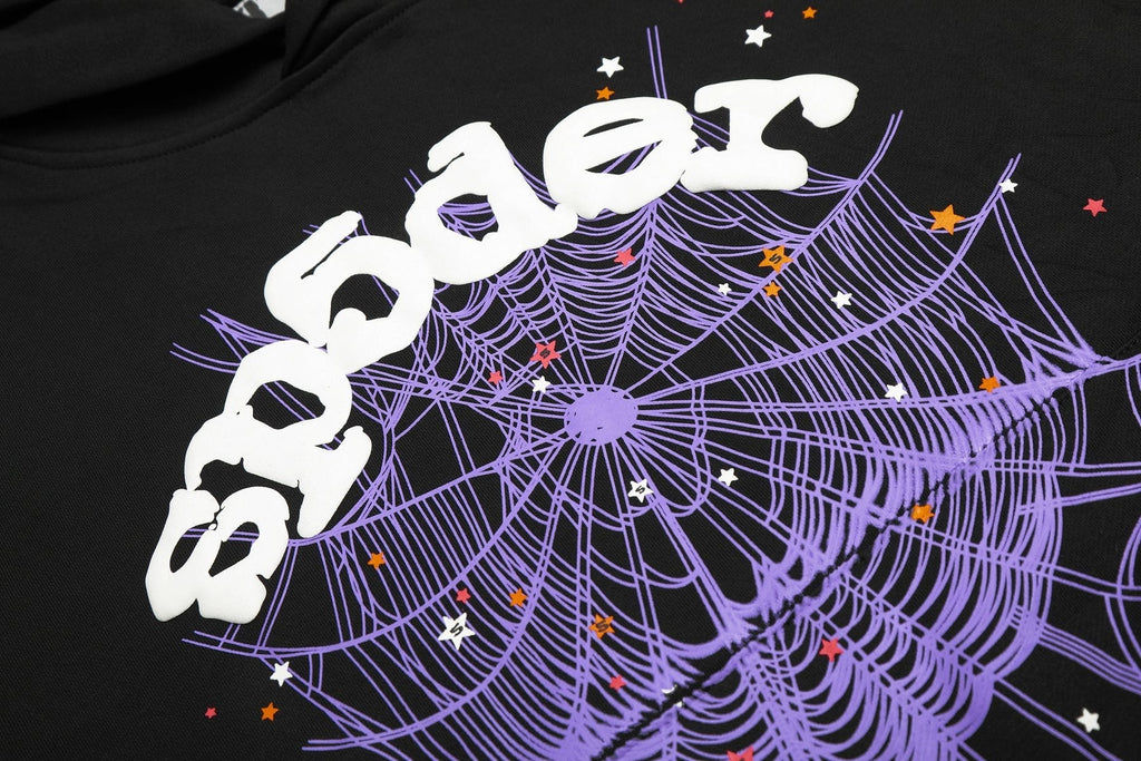 Sp5der Spiderweb Graphic Pullover Hoodie ¡ª detail