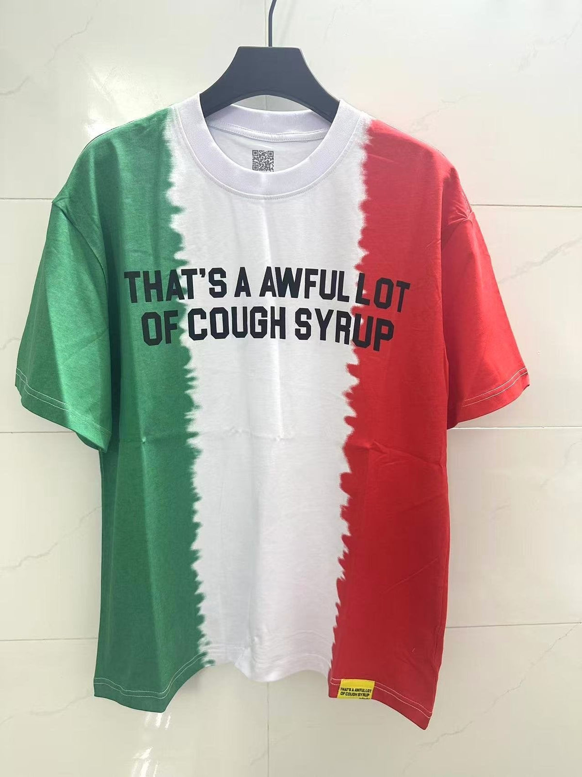 THAT'S A AWFUL LOT OF COUGH SYRUP Tri-Panel Graphic T-Shirt ¡ª front