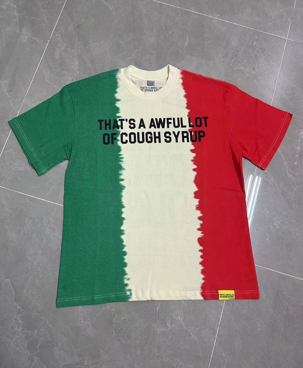 THAT'S A AWFUL LOT OF COUGH SYRUP Tri-Panel Graphic T-Shirt ¡ª front