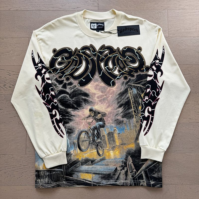 Godspeed Bicycle City Storm Long-Sleeve T-Shirt ¡ª front