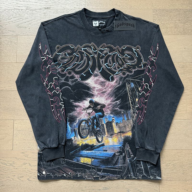 Godspeed Bicycle City Storm Long-Sleeve T-Shirt ¡ª front