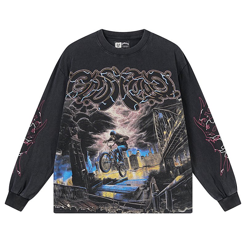 Godspeed Bicycle City Storm Long-Sleeve T-Shirt ¡ª hero