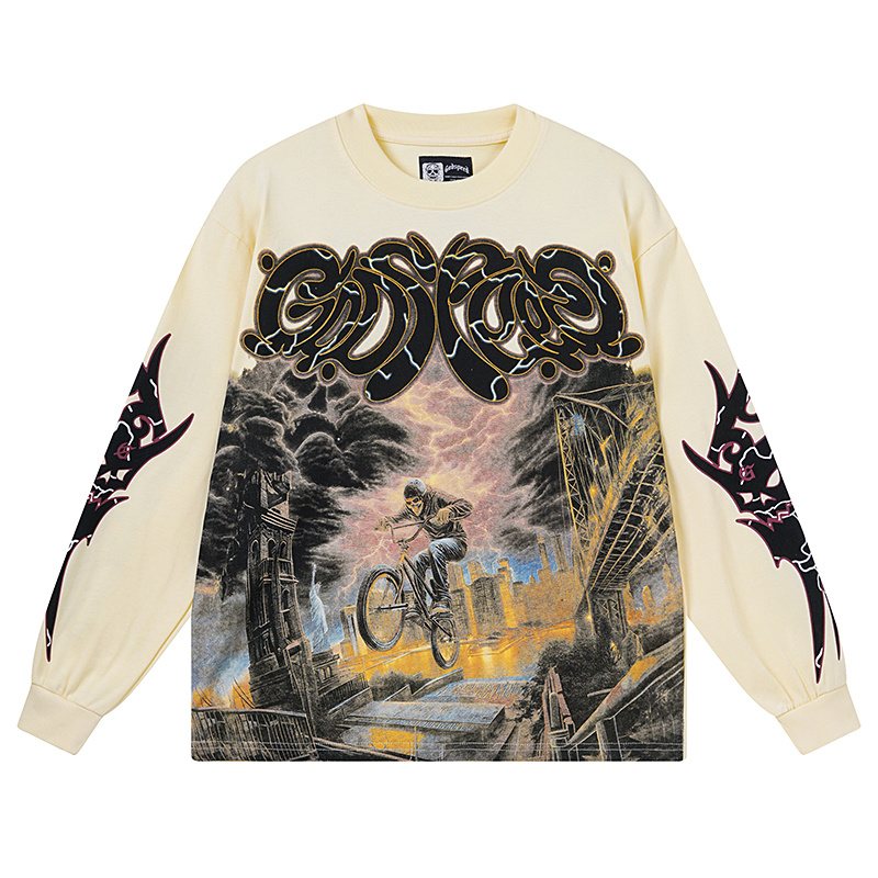 Godspeed Bicycle City Storm Long-Sleeve T-Shirt ¡ª hero