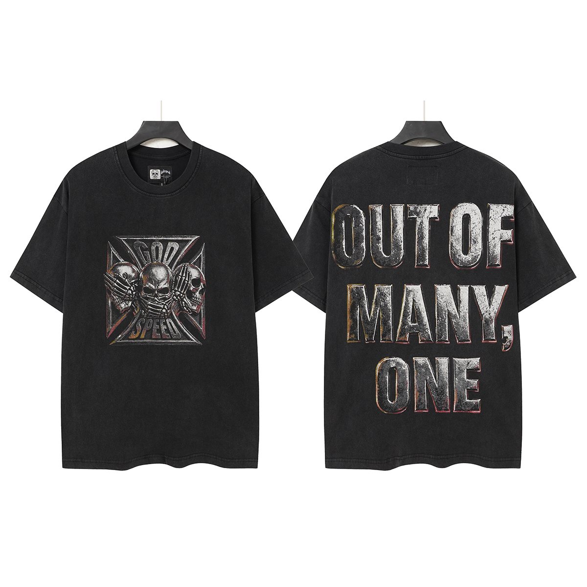 Godspeed Out of Many One Skull Graphic T-Shirt ¡ª hero